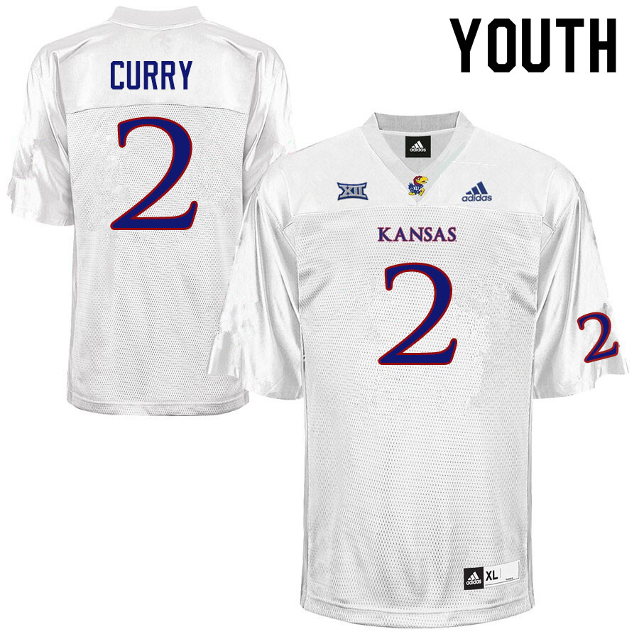 Youth #2 Boobie Curry Kansas Jayhawks College Football Jerseys Sale-White